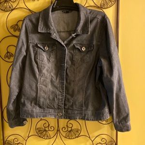Women Stonewashed Grey Denim Jacket Size 18-20W